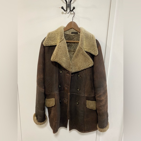 Brown leather with wool accents - Picture 1 of 2